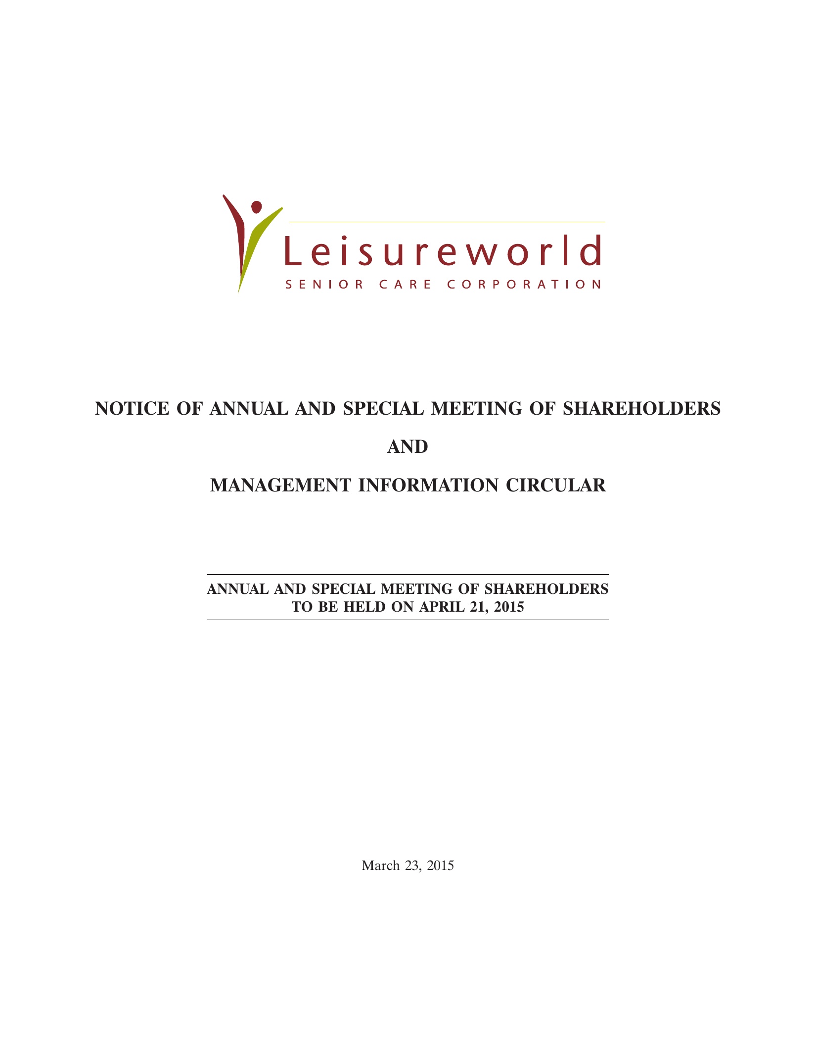2015 Management Information Circular