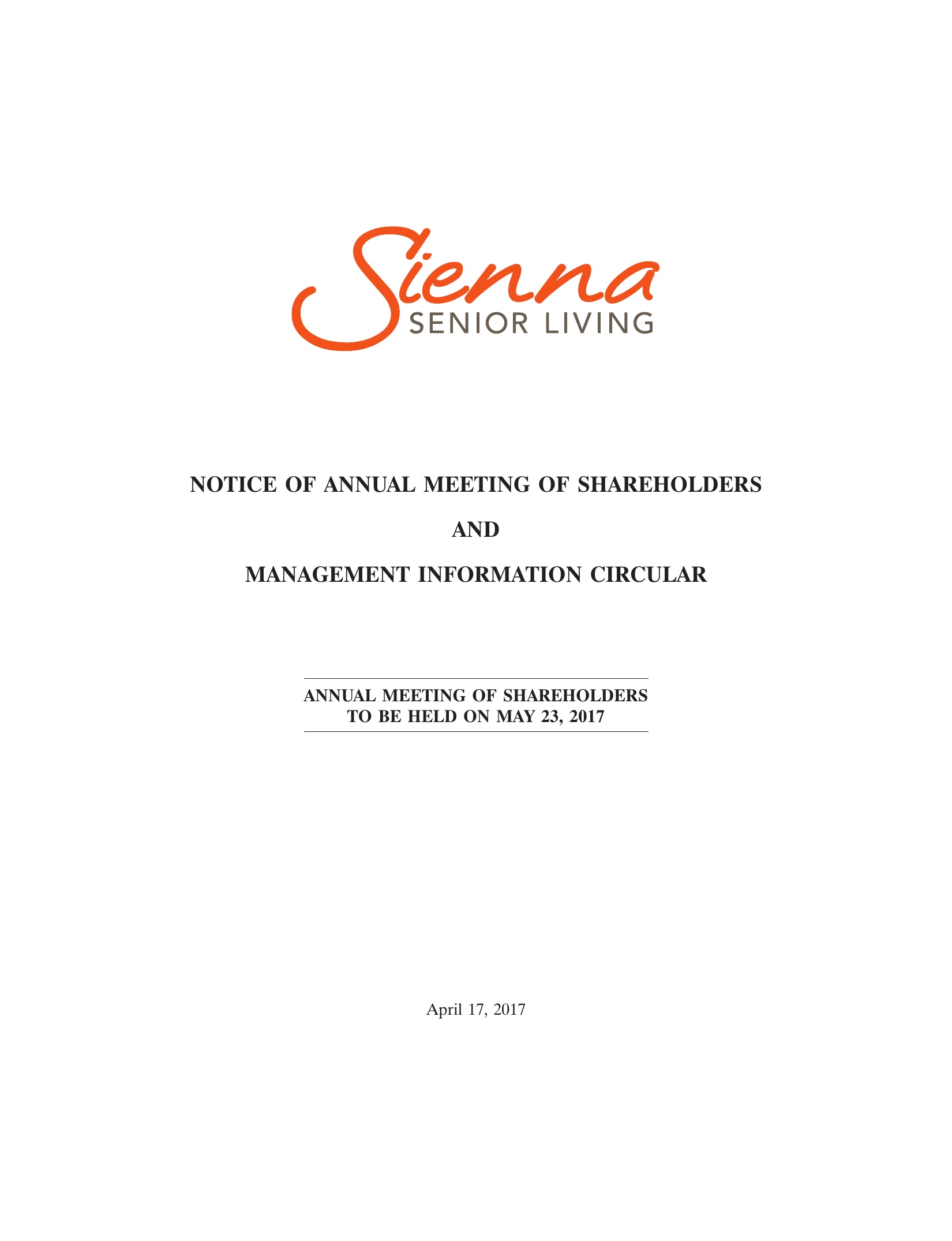 2017 Management Information Circular